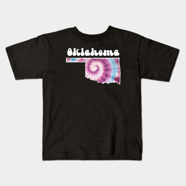 Oklahoma Tie Dye Kids T-Shirt by SunburstGeo